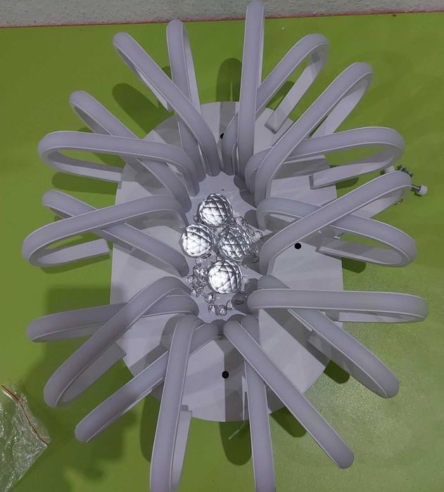 ЛЕД LED димируема таванна лампа модерна кристална полилей дистанционно