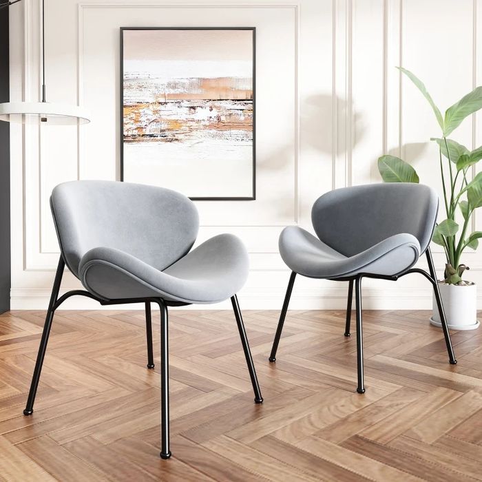 SS30! NOU Set 2 scaune catifea gri