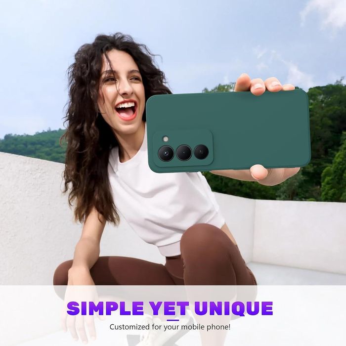 Матов силиконов кейс за xiaomi redmi 15 4g - тъмно зелен