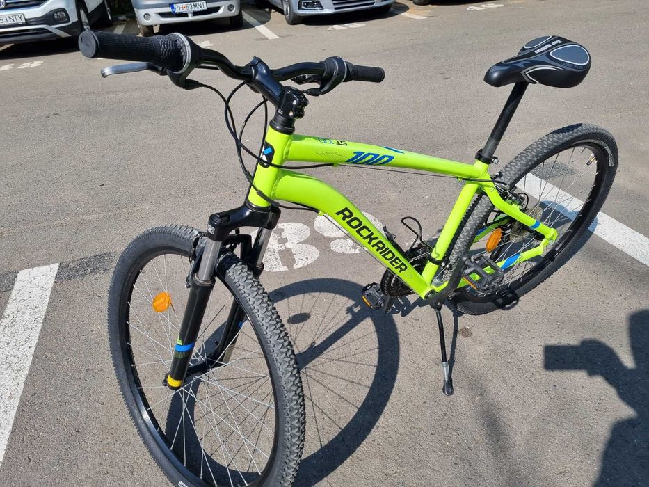 Bicicleta Rockrider ST100, 21 viteze, verde, mărime L., roti 27.5