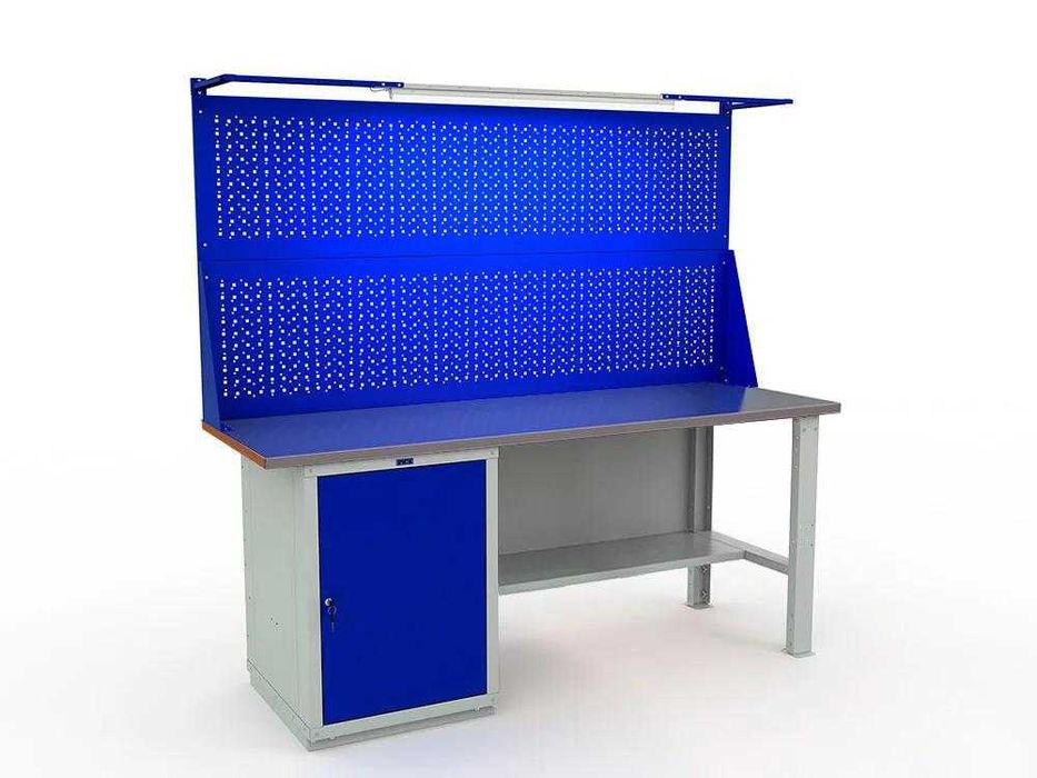 Слесарный верстак С экраном с одной тумбой