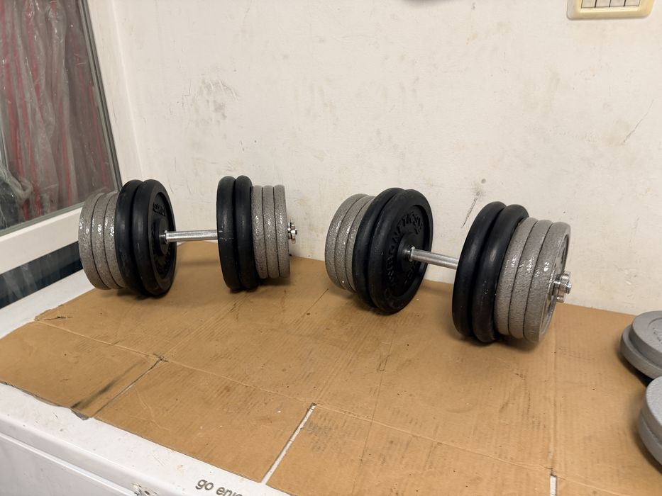 Set gantere reglabile noi 120 kg.  70 kg+70 kg=140 kg, pret 1500 lei
