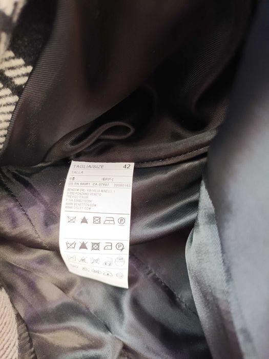 Дамско вълнено палто Sisley, размер 42 (итал.), отговаря на 36-38 (S)