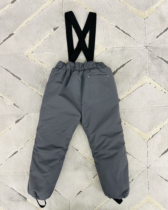Pantaloni de iarna/ski cu bretele, Gri inchis, 104-110 CM