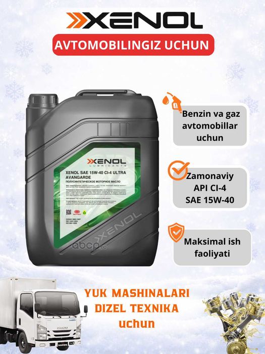 XENOL motor moyi 10W-40 va 15W-40 (dizel yuk mashinalari uchun)