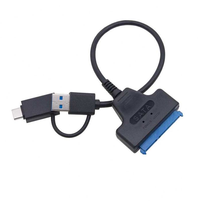 Cablu adaptor USB 3.0 + USB-C la SATA pt HDD / SSD laptop 2.5 inch