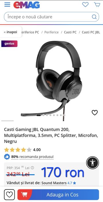 Căști JBL Quantum 200