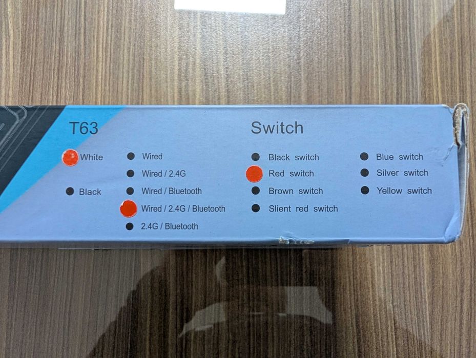 TMKB T63 механична клавиатура с Red Switch и RGB подсветка