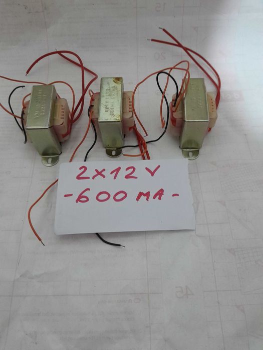 Transformatoare noi 220 V , tip 2x12 volti ,valori intre 400-600 mA,