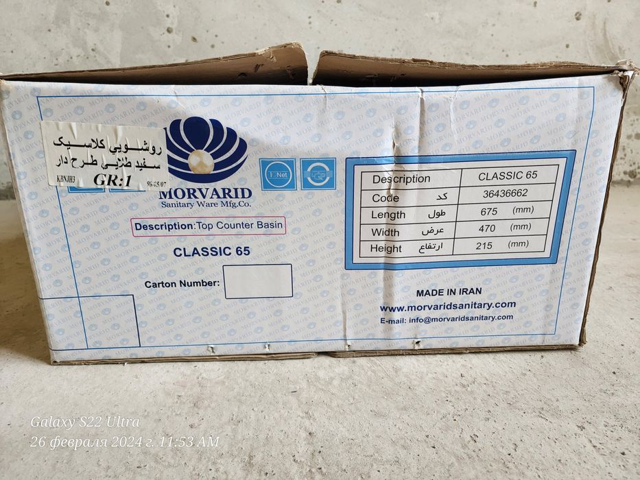 Раковина Иран  золотом цвете