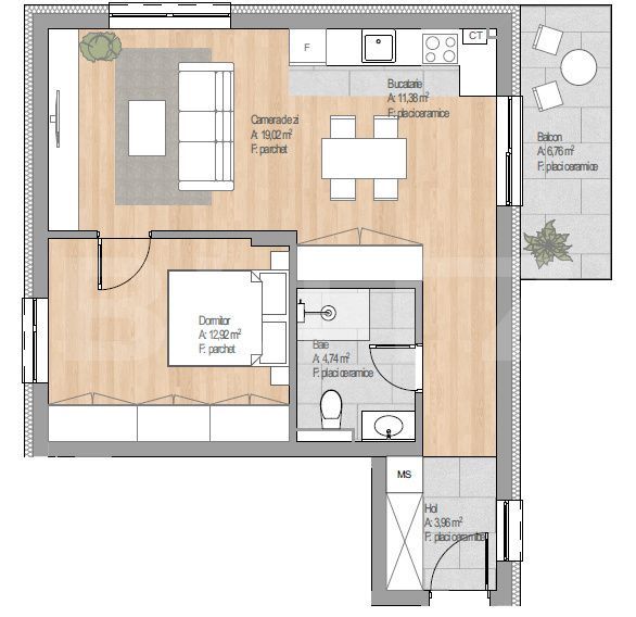 Apartament 2 camere, 52.02 mp, zona Cetatii — fotografia 1