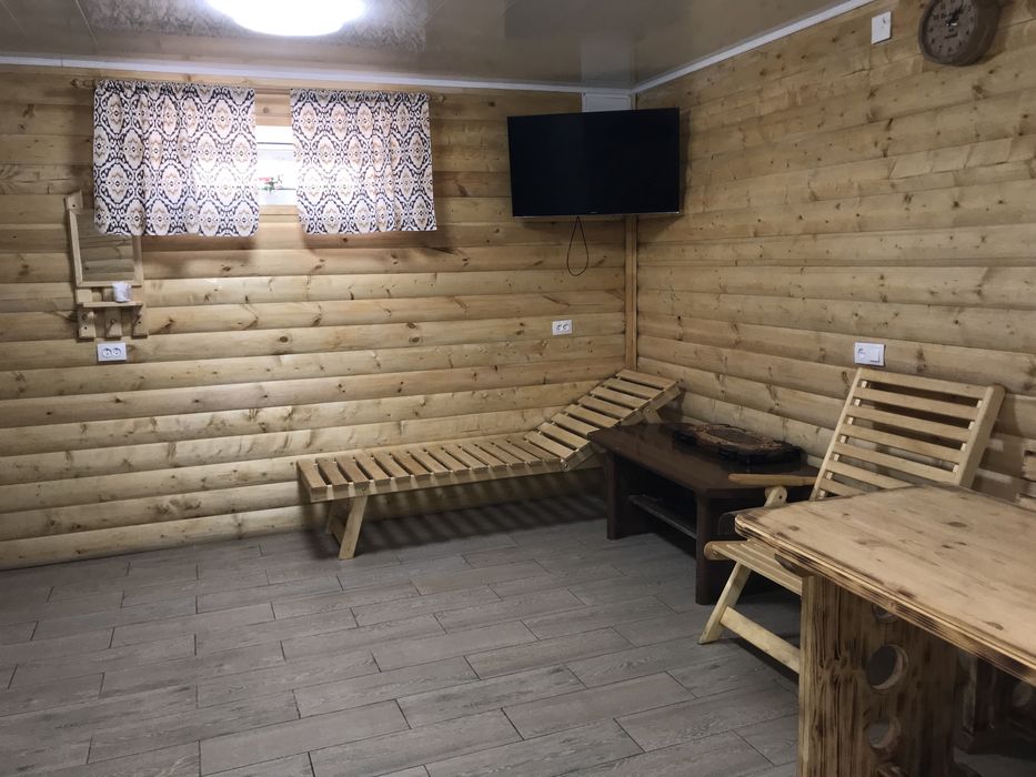 Банька на дровах с уличным бассейном