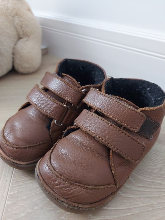 Pantofi/ghete/ghetute piele/ barefoot nr 23/primii pasi copil/bebe