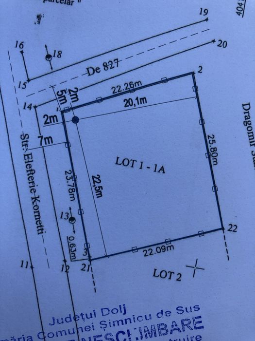 Teren Simnicu de Sus Cornetu intravilan, asfalt