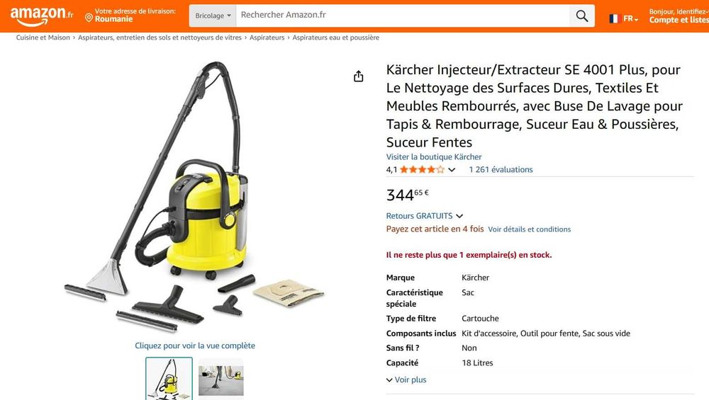 Aspirator injectie extractie Kärcher SE 4001 Plus