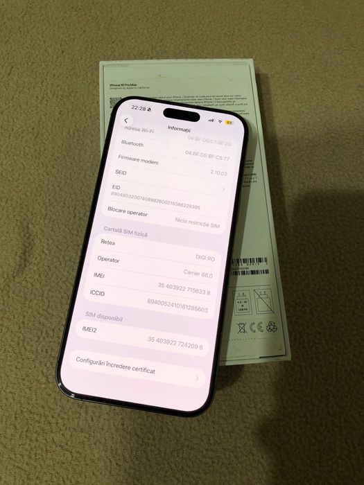 Vand iphone 16 pro max,desert titanium. 256GB