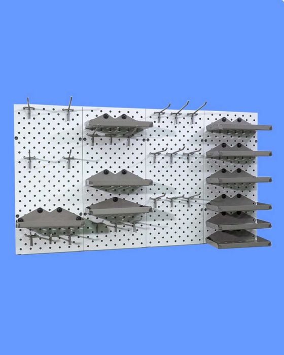 Teshilgan panel, перфопанель, do'konda ilgaklar uchun panel