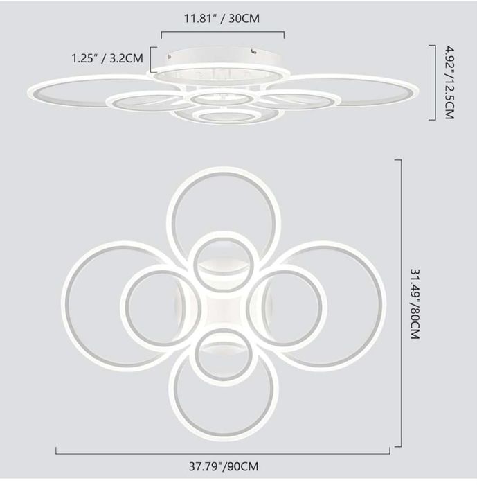 Vand lustra 8 cercuri
