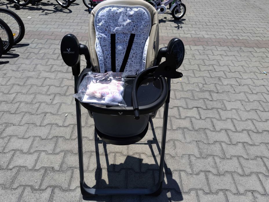 CANGAROO Стол за хранене с функция люлка NIRVANA 2в1 бежов