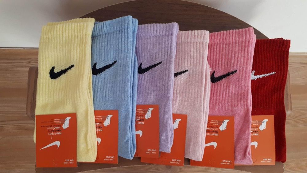 12 чифта памучни чорапи с лого черни/цветни