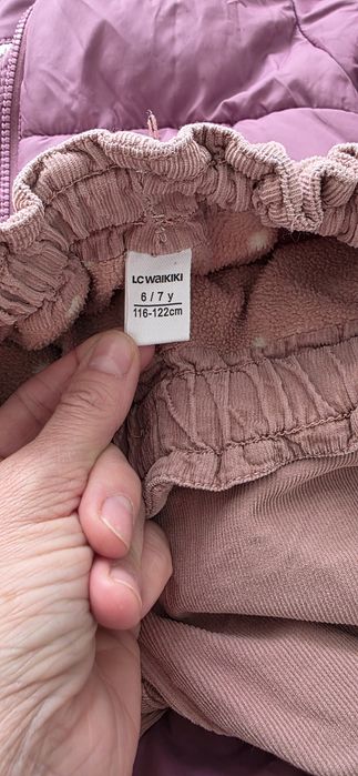 Geaca de iarna si pantaloni dublati fetite 116-122 cm