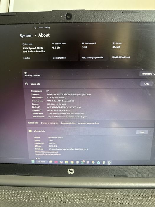 Laptop Hp 1TB SSD , 16GB RAM