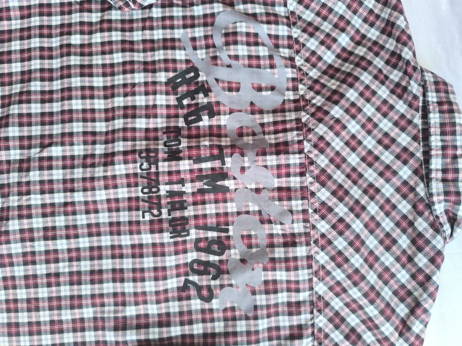 Cămașă Tom Tailor damă S, 100% bumbac, carouri bordo/alb, mânecă lungă