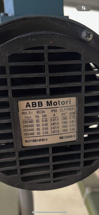 Vand motor 380V cu reductor si variator de turatie