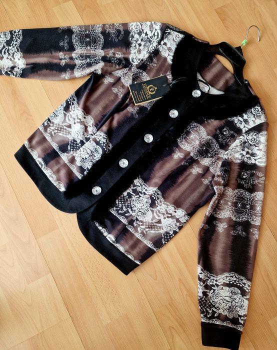 Sacou dama, insertii blanita naturala, import Italia