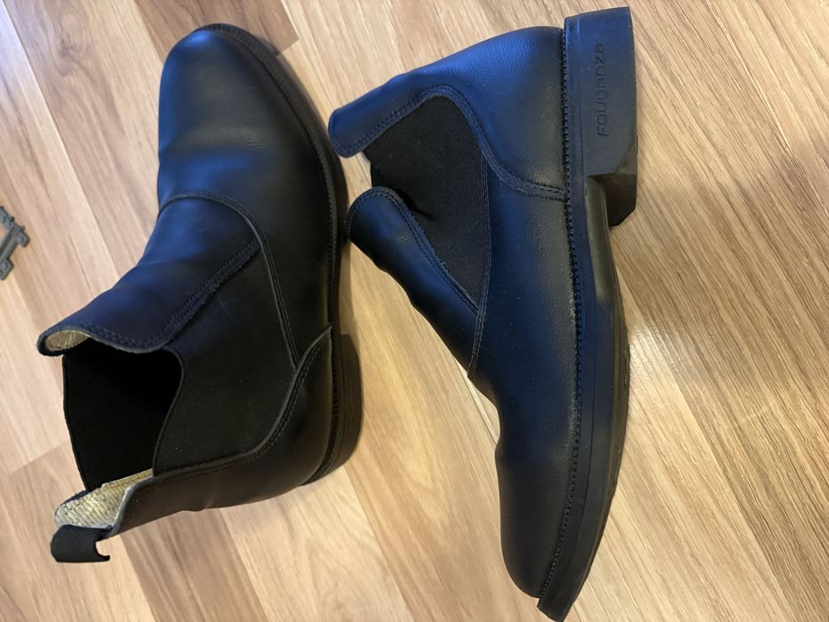 Ghete casual / echitatie din piele negra