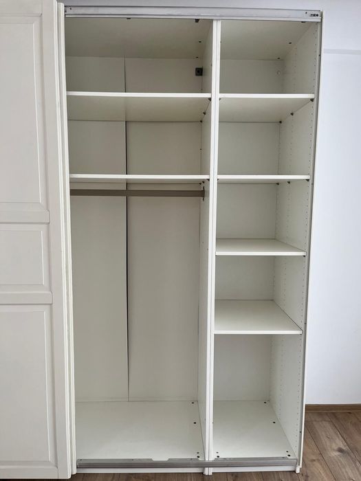 IKEA Dressing 2 Uși Glisante; Șifonier cu Bară și Rafturi; Dulap de Haine