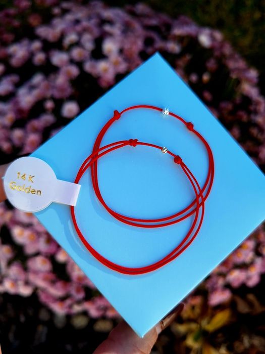 Гривни със златни 14К топчета и сребърни проба 925