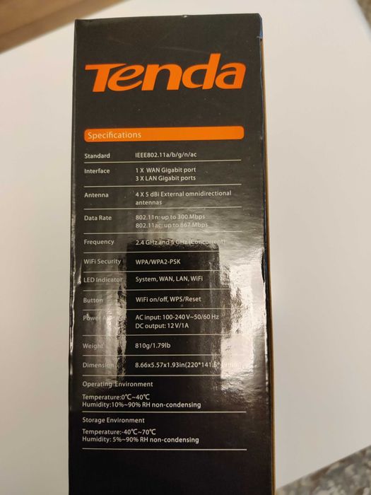 Router Wireless Gigabit TENDA AC10, Dual-Band, 300 + 867 Mbps, negru