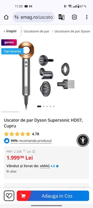 Uscator de par dyson supersonic