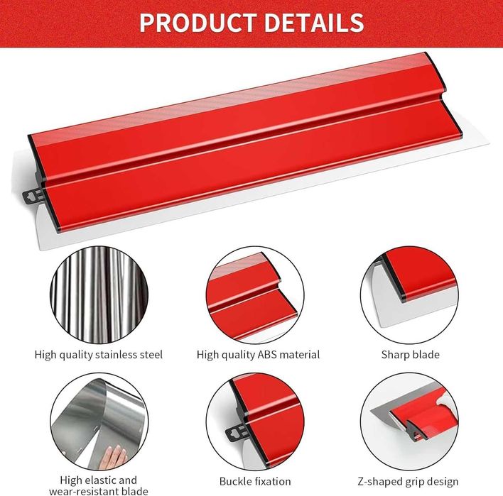 Set 4 gletiere otel inoxidabil – 25, 40, 60, 80 cm, maner – 0.8-1.3 m