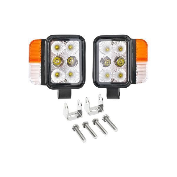 Комплект универсални фарове за трактори, ляв и десен, с led 10-80v, цв