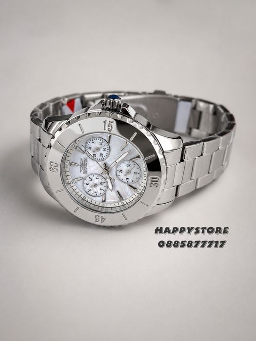 INVICTA Mother of pearl Silver white dial 38 mm, Инвикта нов дамски часовник
