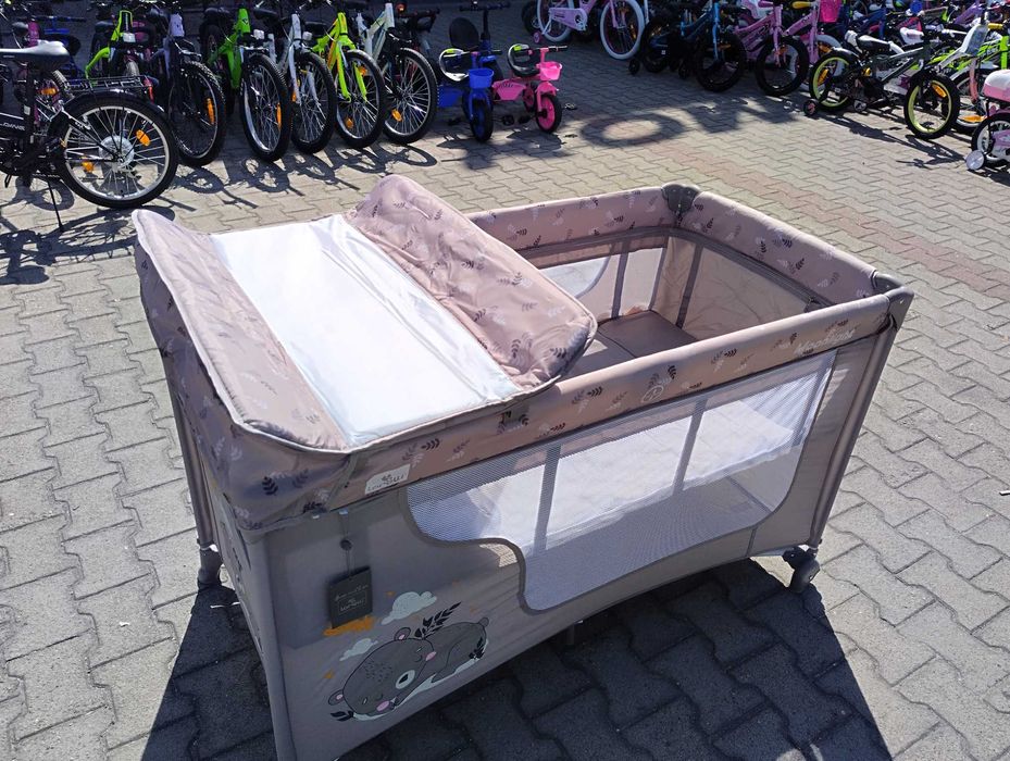 LORELLI Детска кошара на 2 нива с повивалник MOONLIGHT бежов