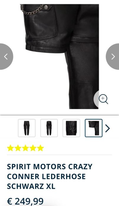 Pantaloni din piele Spirit Motors Crazy Conner, negri, mărime  XL