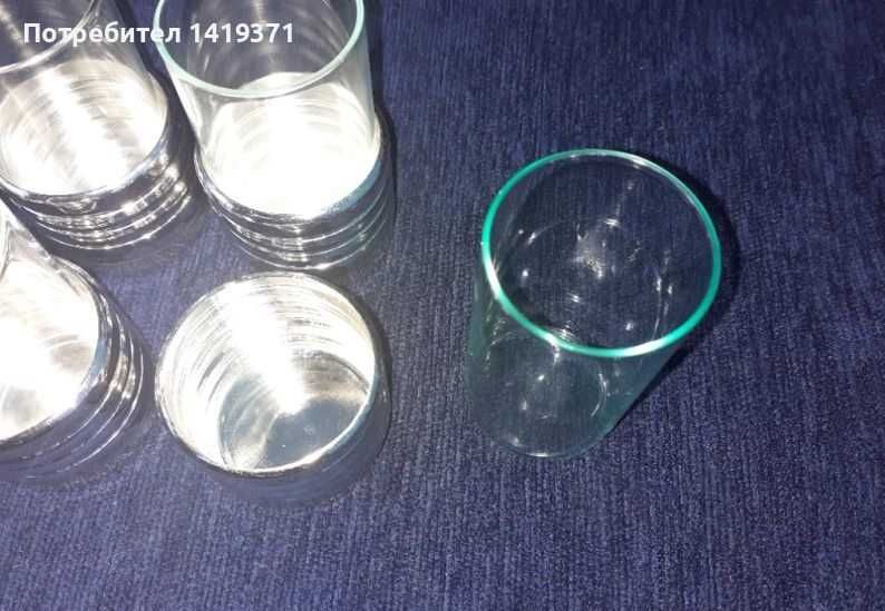 Ретро комплет от 6 малки чашки / за алкохол / ракия с метална основа