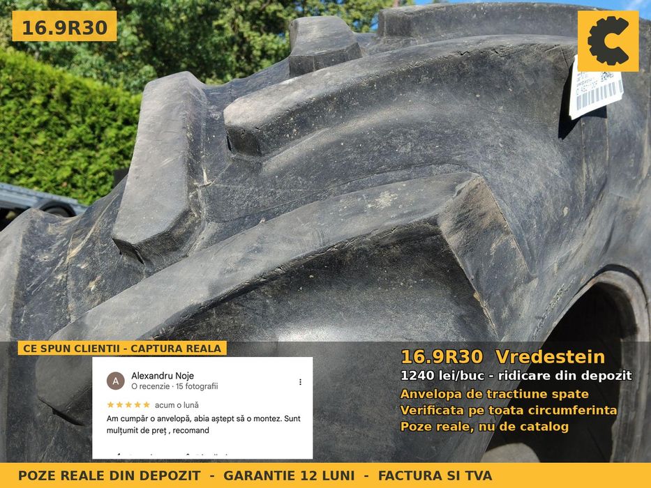 Cauciucuri Anvelope 16.9R30 16.9 R30 16.9-30 420/85R30 16930 Vredestein Tractor Punte Spate Utilaje Agricole SH Second Hand STOC REAL Garantie 1 An