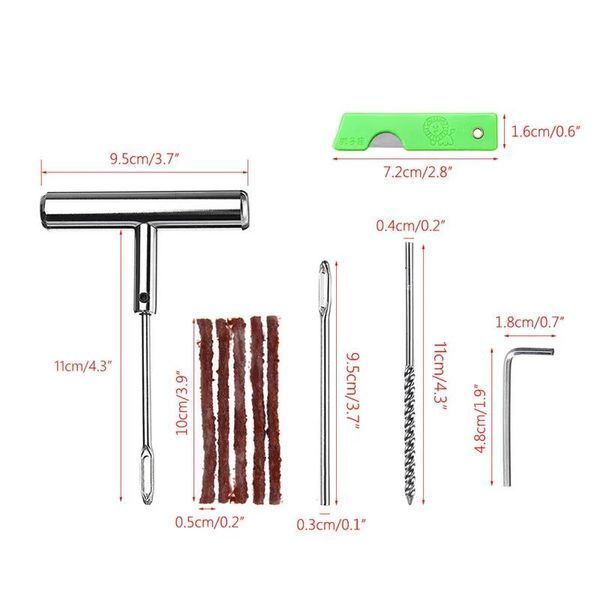 Комплект Инструменти и Фитили за поправка на спукани гуми А-148
