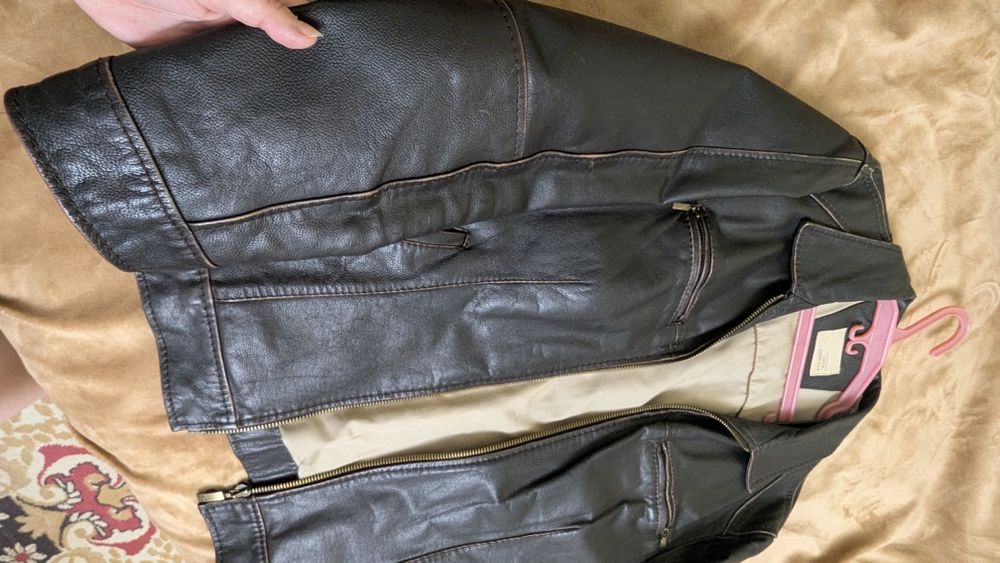 Jachetă / Geacă bărbați piele naturală Camel Active maro închis