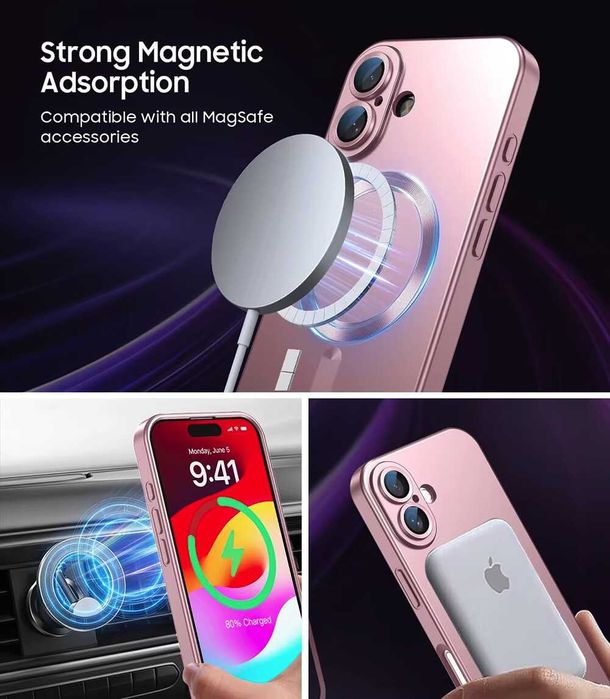 Калъф MagSafe Цветен с протектори на камерите iPhone, Samsung, Xiaomi