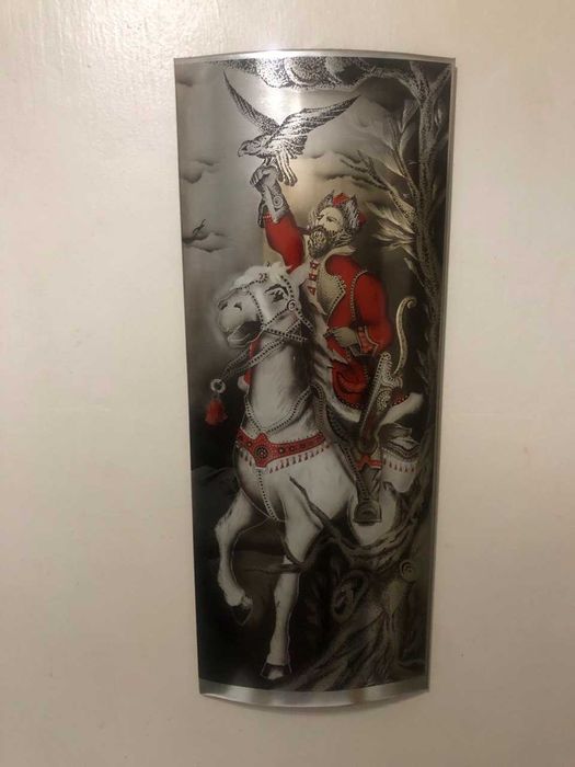 Объёмная металлическая картина богатыря в ваш интерьер размером 69х28