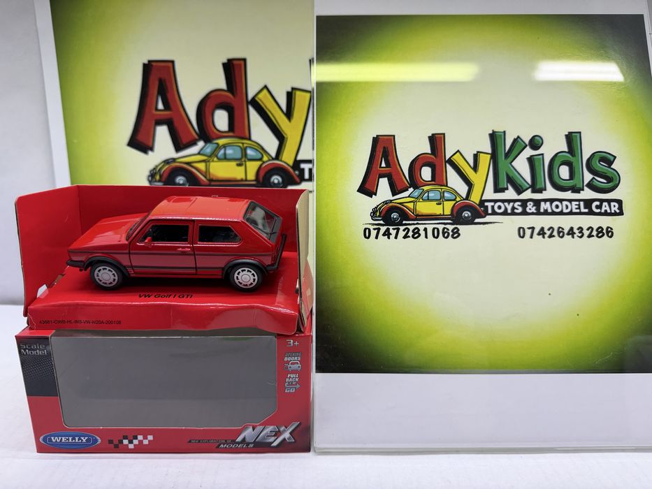 VW GOLF I GTI macheta auto scara 1:32 11 cm Welly noua la cutie