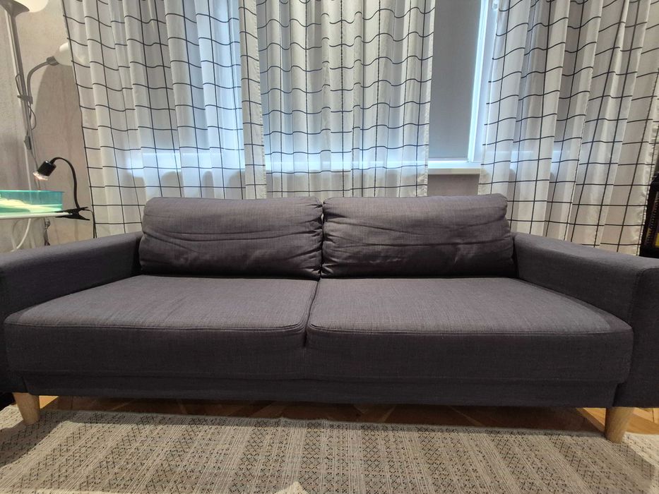 Комплект дивани EGENSE 2 броя тъмносив текстил