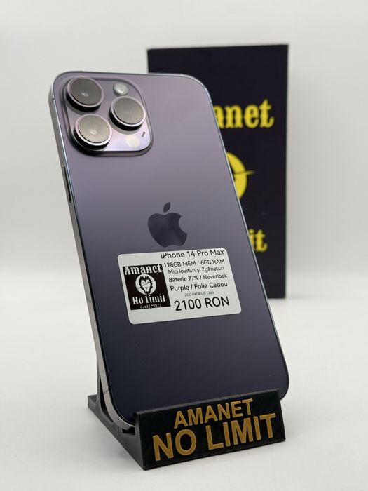iPhone 14 Pro Max 128GB Garantie 12 Luni , AMANET NO LIMIT.