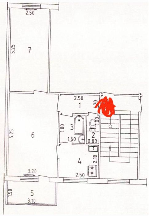 2 ком 50 кв.м Ялангач