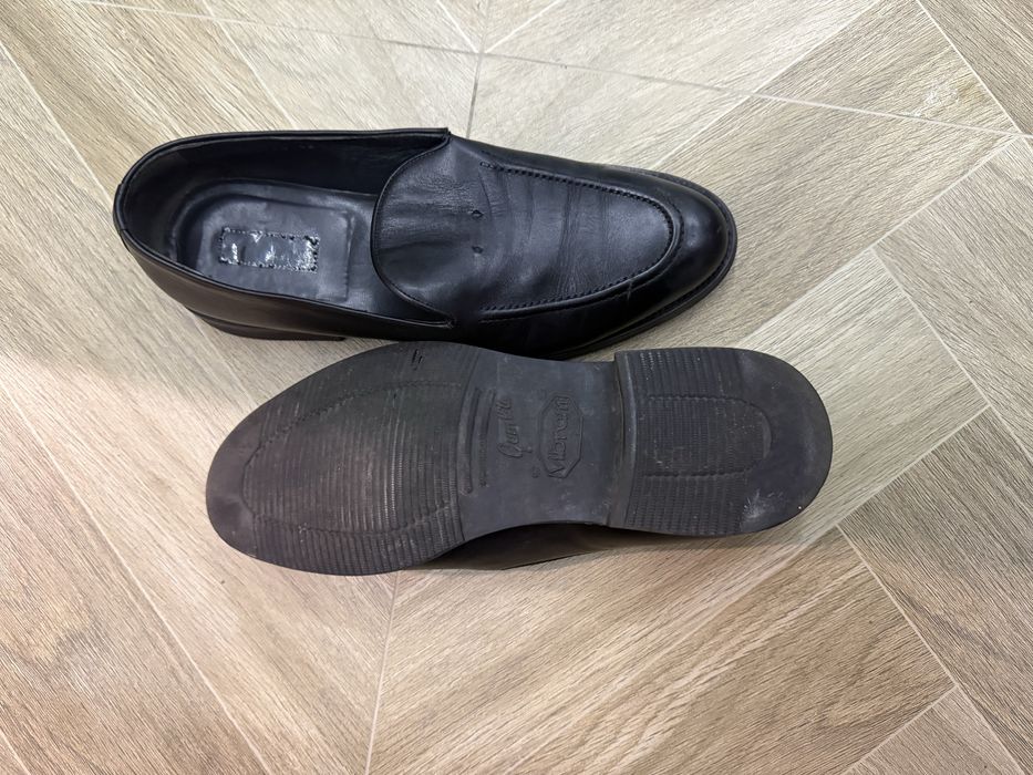 Черные кожанные лоферы
